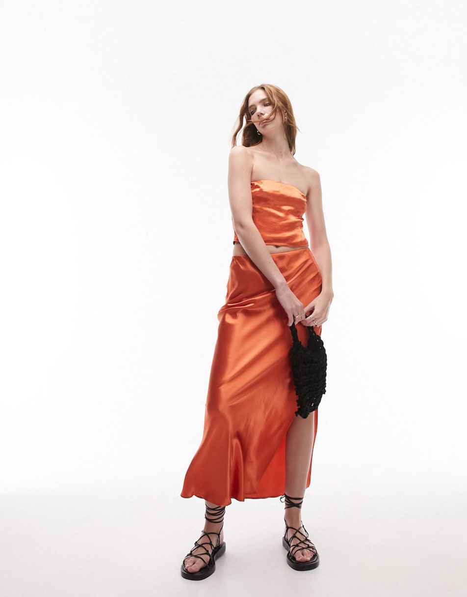 Topshop burnt hot sale orange dress