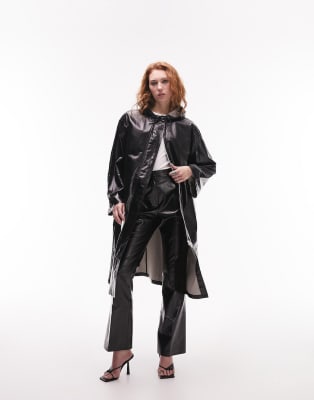 Girl On Top Black Vinyl Collar Top main image 0