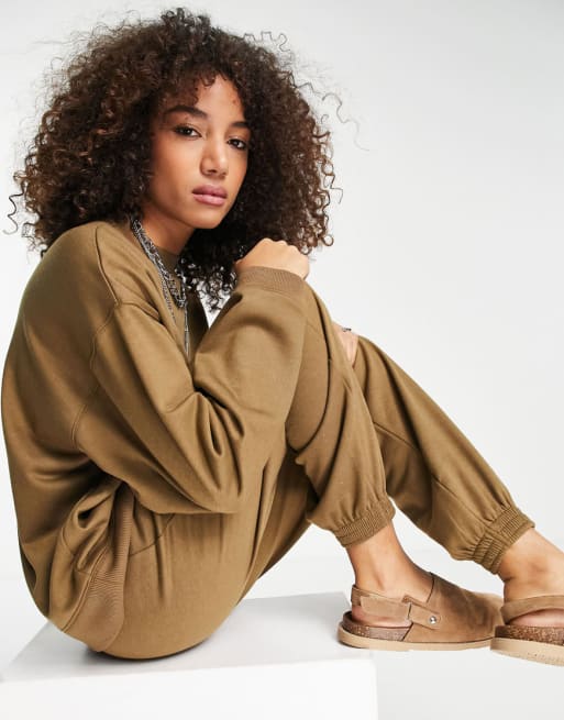 Topshop - Combi-set met oversized sweater in nertskleur
