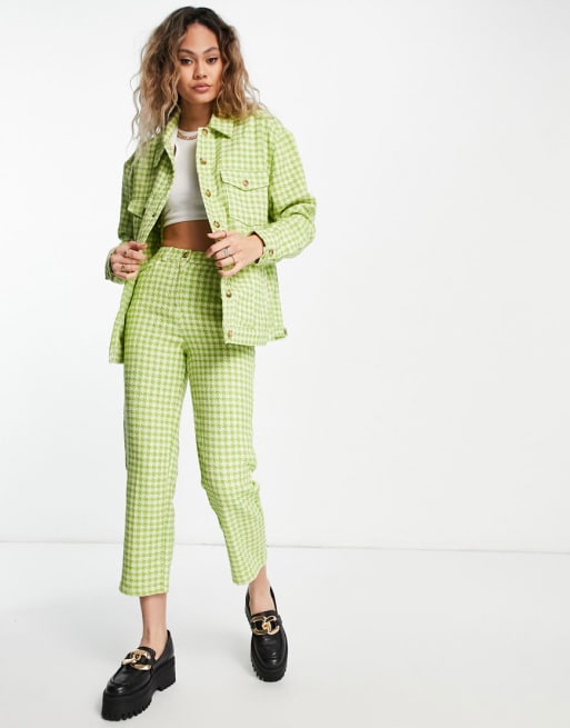 Topshop - Coordinato bouclé a quadri multicolore
