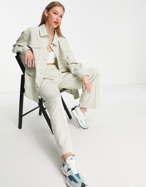 Topshop - Coordinato sartoriale color pietra