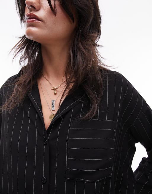Haut Court Topshop à Bretelles - Taille 12, Rayures Noir Et Blanc, Occasion Très Bon état