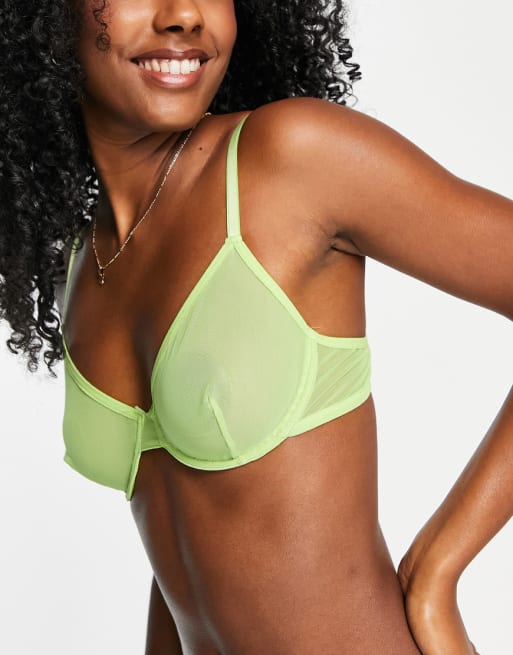 Topshop Ensemble de lingerie en tulle Citron vert fluo ASOS