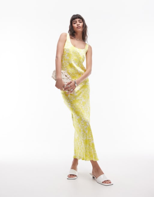 Topshop - Ensemble jupe et caraco en satin à motif fleuri