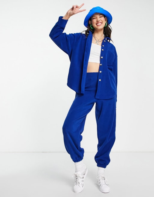 Topshop fleece set in blue