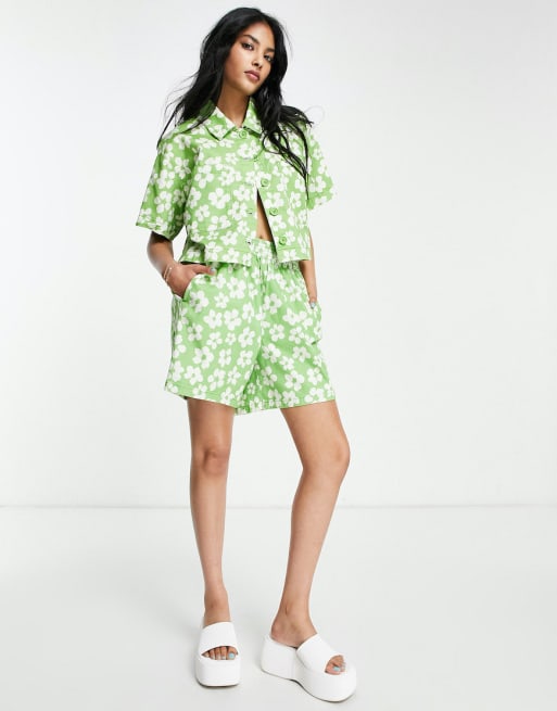 Topshop floral printed set in green
