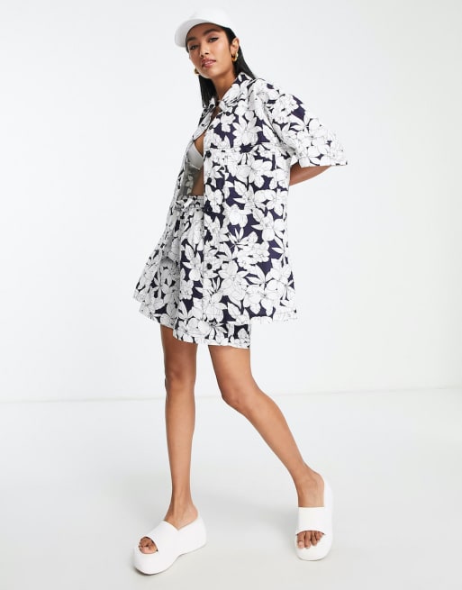 Topshop Hawaiian print set in blue ASOS