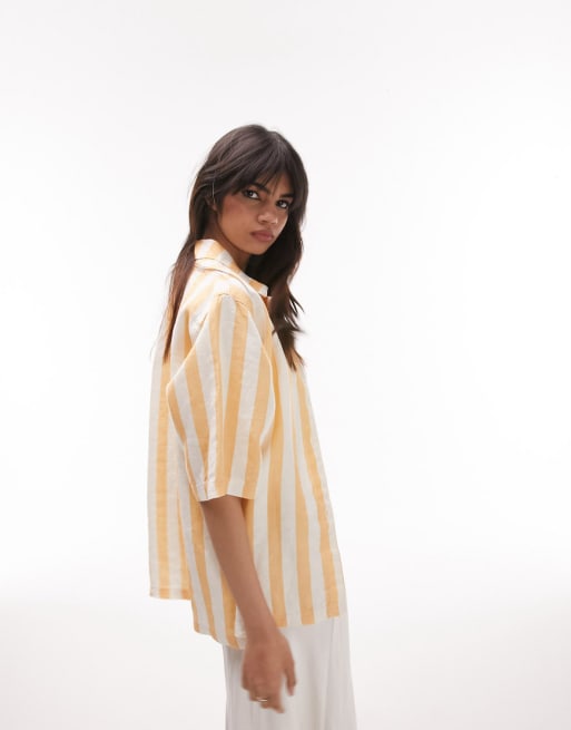 Topshop linen co-ord in orange stripe