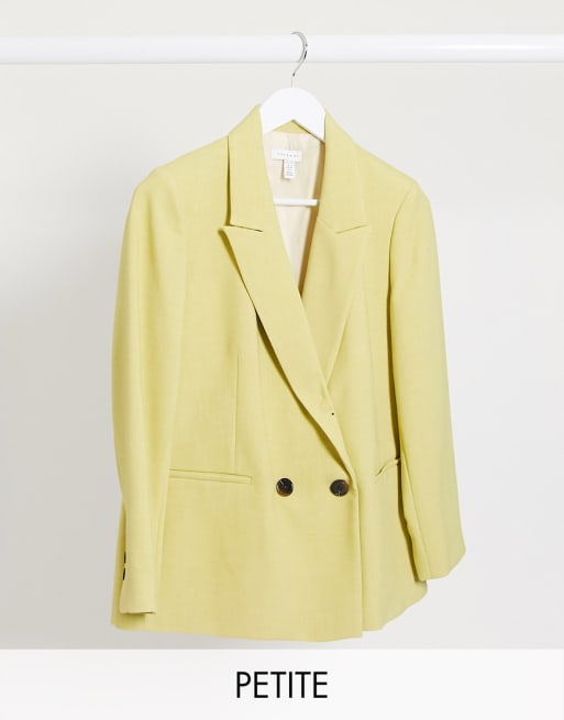 Topshop Petite suit co ord in lime green