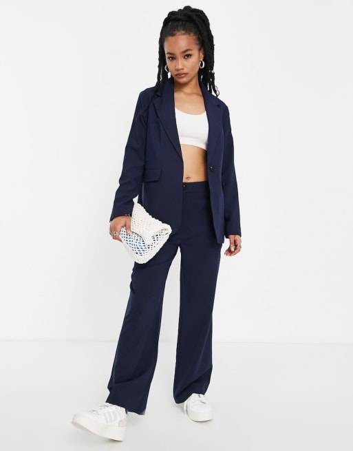 Topshop Petite suit set in navy ASOS