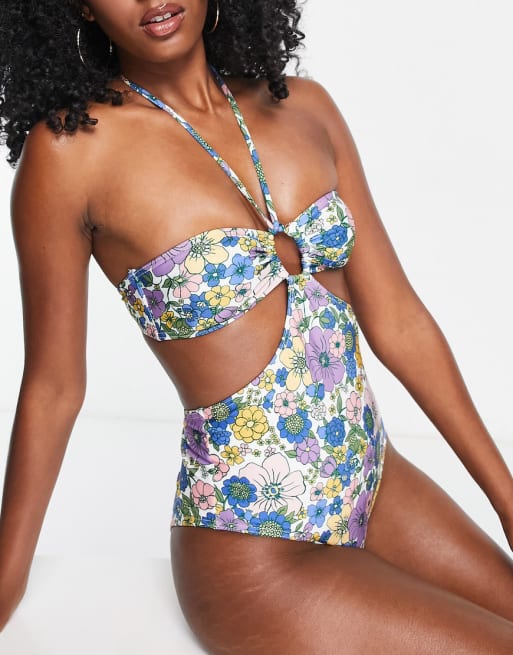 Topshop retro floral bikini set