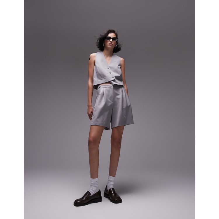 Topshop vest and shorts set in gray | ASOS