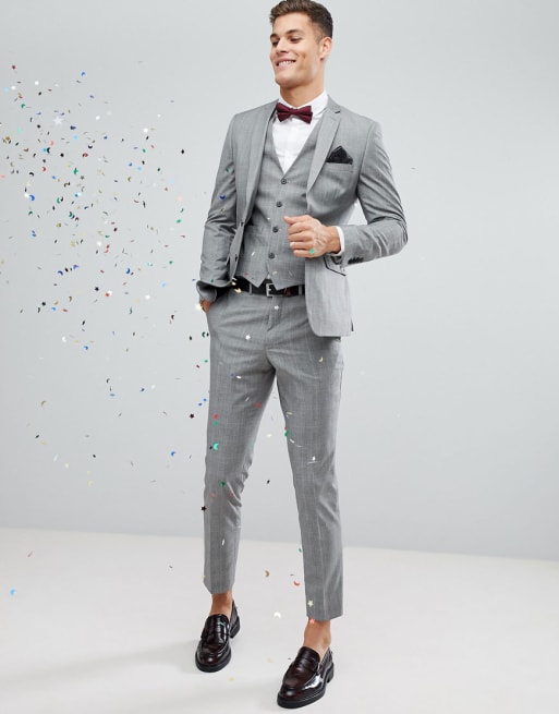 Traje ajustado con estampado de cuadros Príncipe de Gales de French Connection 