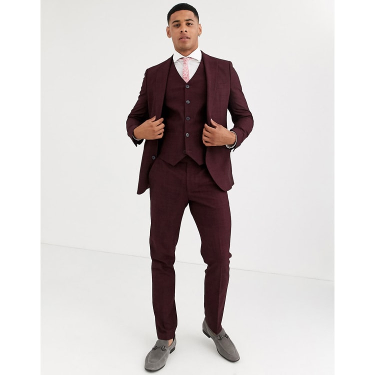 Trajes de vestir best sale para hombre color vino