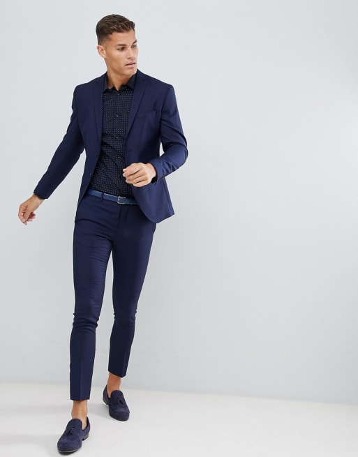 Traje de corte slim en azul oscuro de Jack Jones Premium ASOS