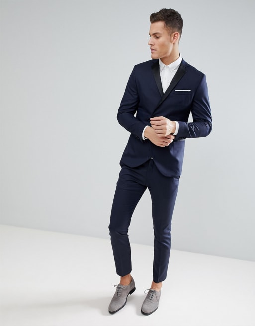 Traje de corte slim y doble botonadura de Selected Homme