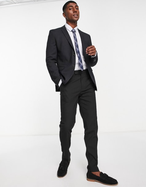 Traje negro de corte superslim de mezcla de lana elástica de Jack & Jones Premium - view 1