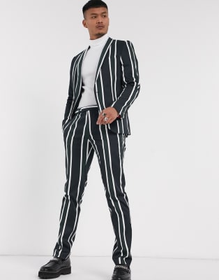 Traje verde a rayas gruesas de Twisted Tailor