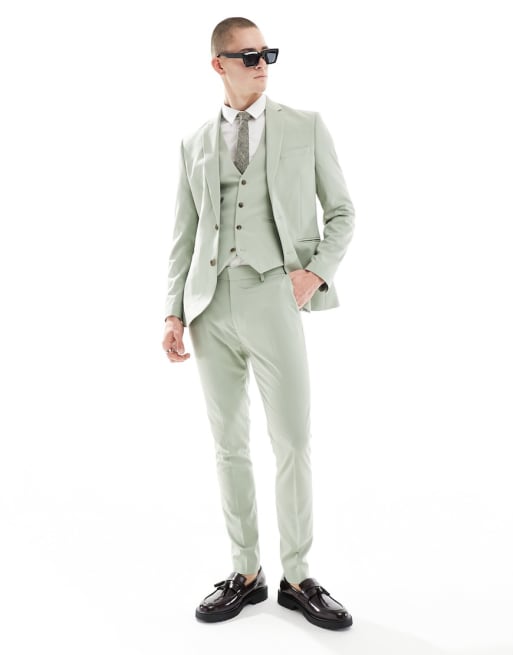 Traje verde salvia entallado de ASOS DESIGN
