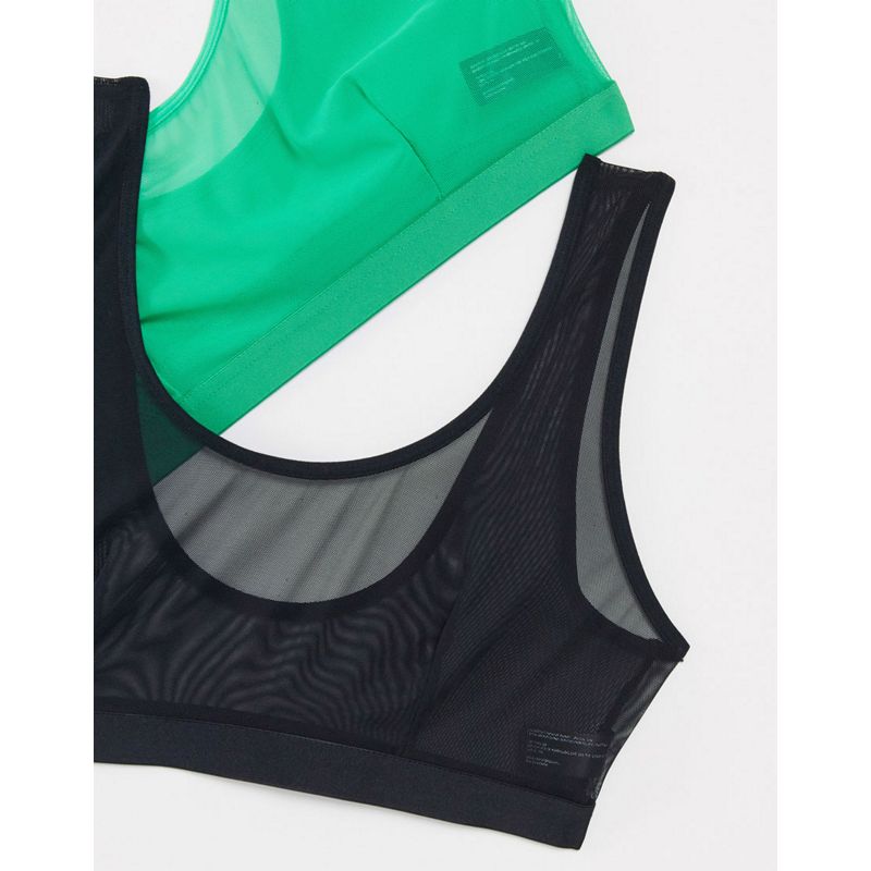 StbVy Donna Tutti Rougette Coppe Grandi - Confezione da due completi intimi in rete riciclata, colore verde e nero