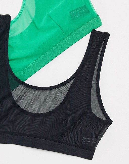 Tutti Rougette Fuller Bust 2 pack mesh lingerie set in green and black