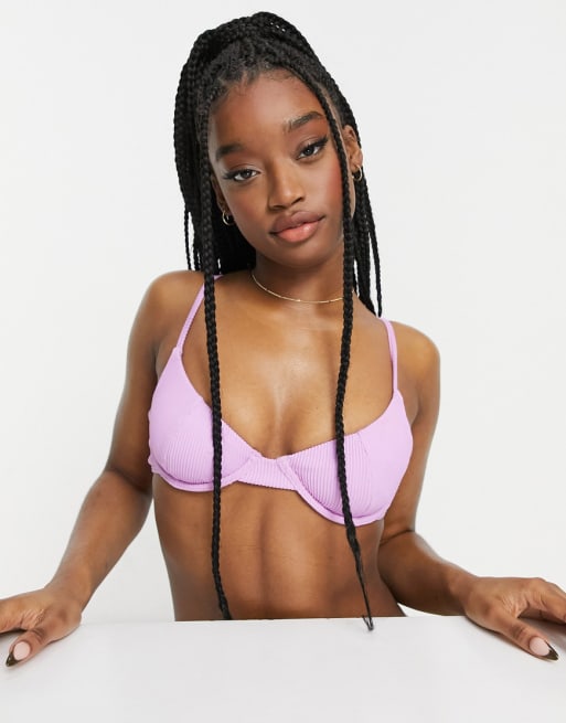 Twiin – Bikini-Set mit Bügeln in Flieder