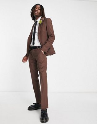 Twisted Tailor buscot suit in chestnut brown