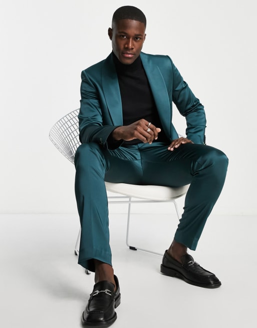 Twisted Tailor Draco skinny suit co-ord set in forest green