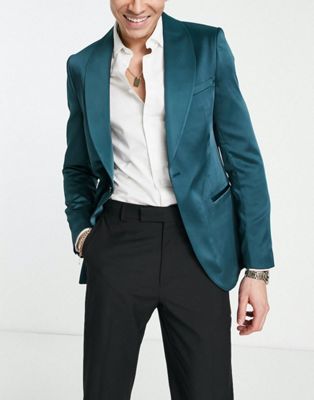 Twisted Tailor Draco Tall skinny suit set in forest green