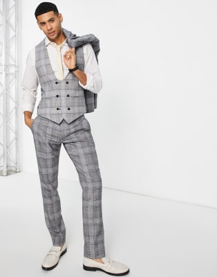 Pantalon Habillé Homme J.Crew Laine Gris Glen Plaid Prince De Galles Taille 30x27