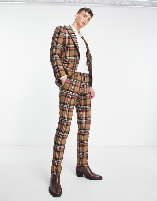 Tartan skinny sale suit