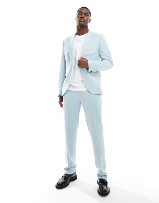 Twisted Tailor suit in baby blue pinstripe