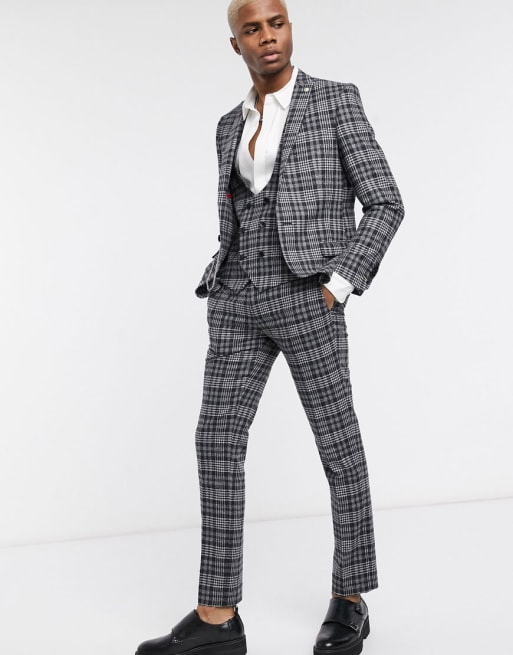 Twisted Tailor suit set in gray check