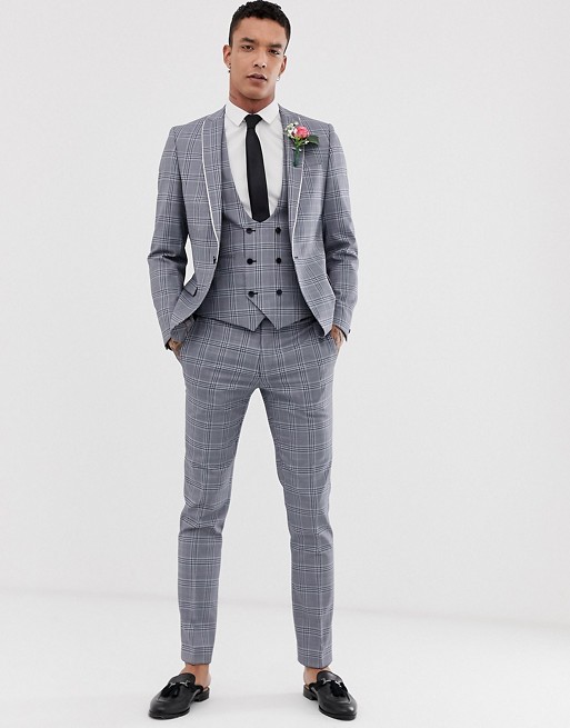 Twisted Tailor super skinny check suit