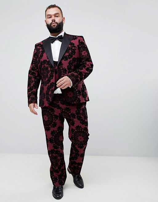 Twisted Tailor super skinny suit with wide lapel and flocking