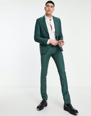 Twisted Tailor Tall suit set in forest green