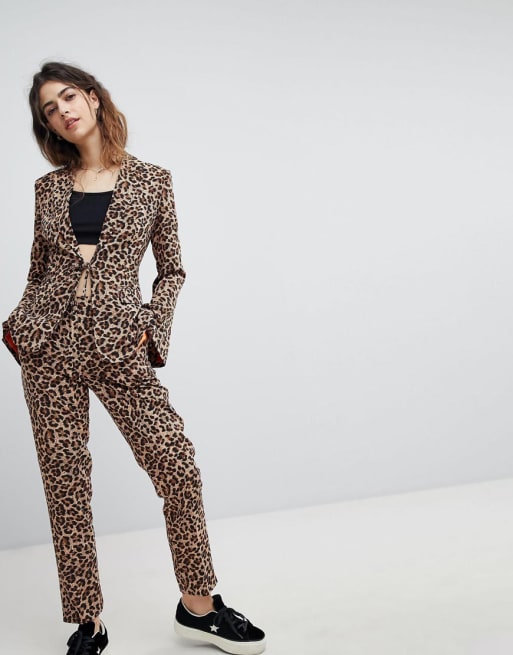 Asos leopard hot sale print blazer