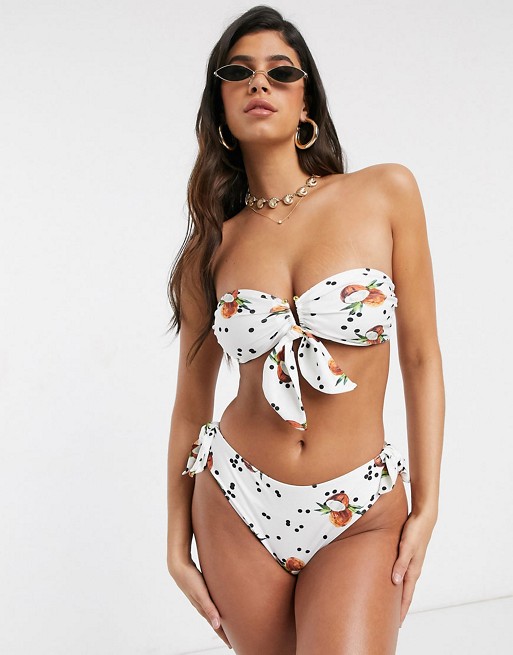 Unique 21 Coconut Print Knot bikini set