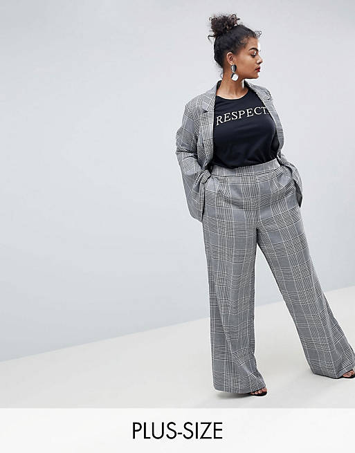 Unique 21 Hero Plus Fitted Blazer & High Waist Pants Two-Piece 
