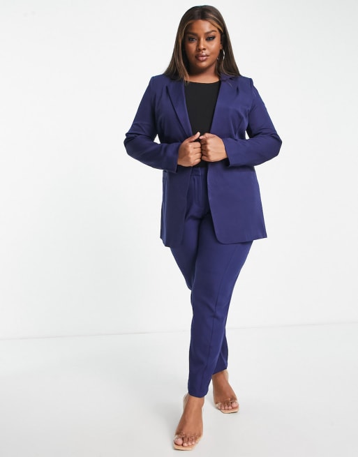 Women's Plus Size Perfect Suit Blue Jacket