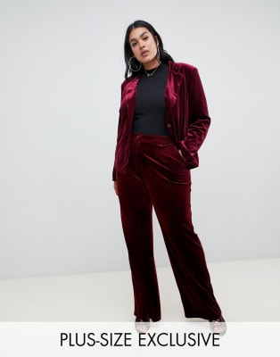 plus size velvet pant suits