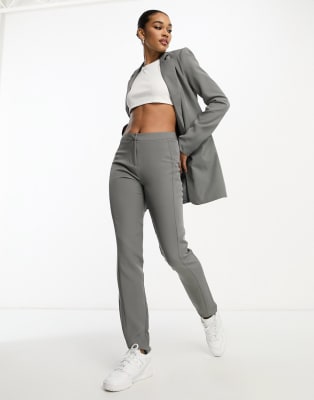 Women Blue Longline Blazer With Side Tape Pants