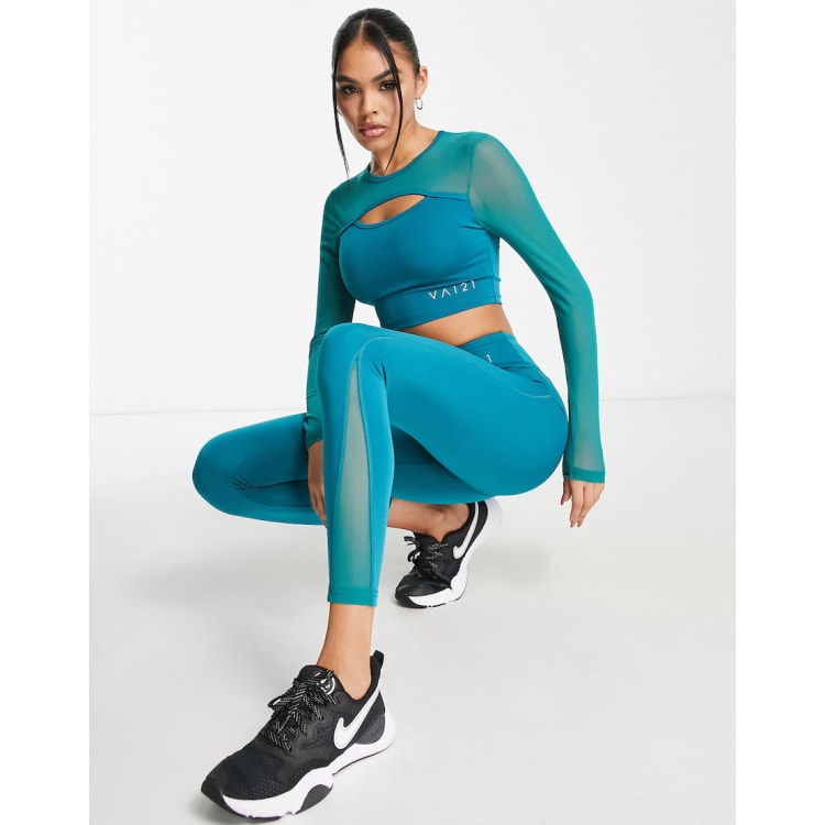 VAI21 co-ord leggings in teal with matching set