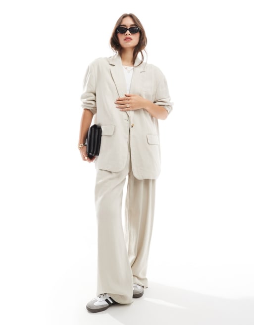 Vero Moda - Aware - Coordinato color pietra oversize composto da blazer sartoriale e pantaloni a pieghe