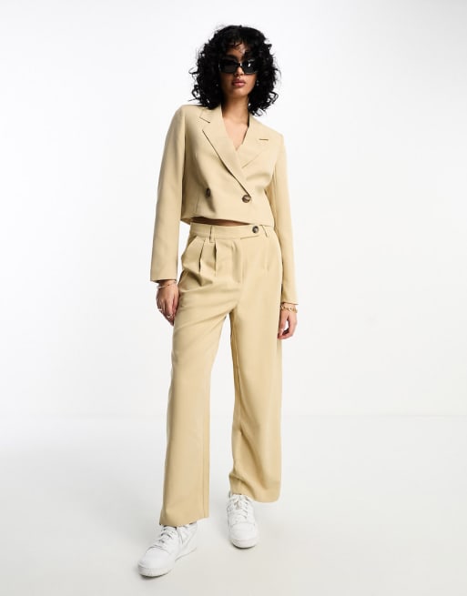 Vero Moda Aware tailored suit blazer and skirt in beige ASOS