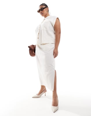 Vero Moda Midi-jurk van een mix van viscose en linnen, model 'MYMILO