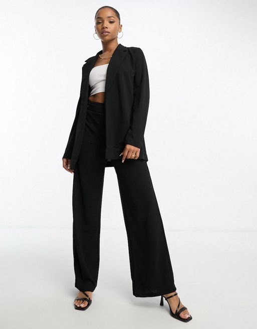 Vero Moda – Czarne dżersejowe spodnie z szerokimi nogawkami, część zestawu
