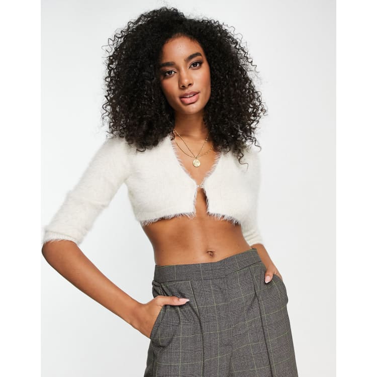Vero Moda fluffy knit tank top and cropped cardigan twinset in