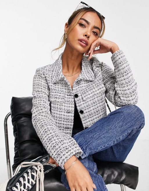 Vero Moda – FRSH – Set aus Shorts und Jacke in Schwarz und Weiß