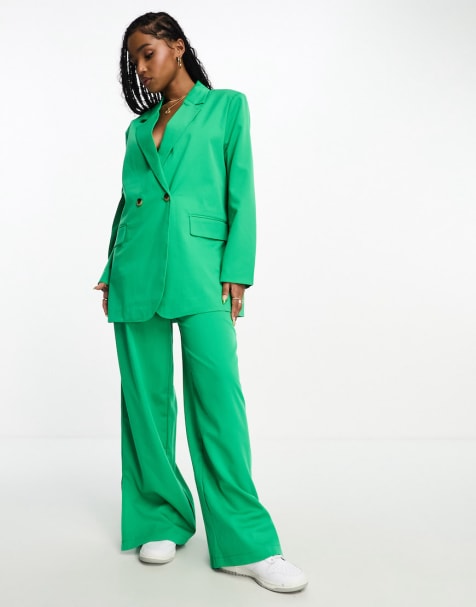 Glitter Blazer & Wide Leg Trouser Suit Set